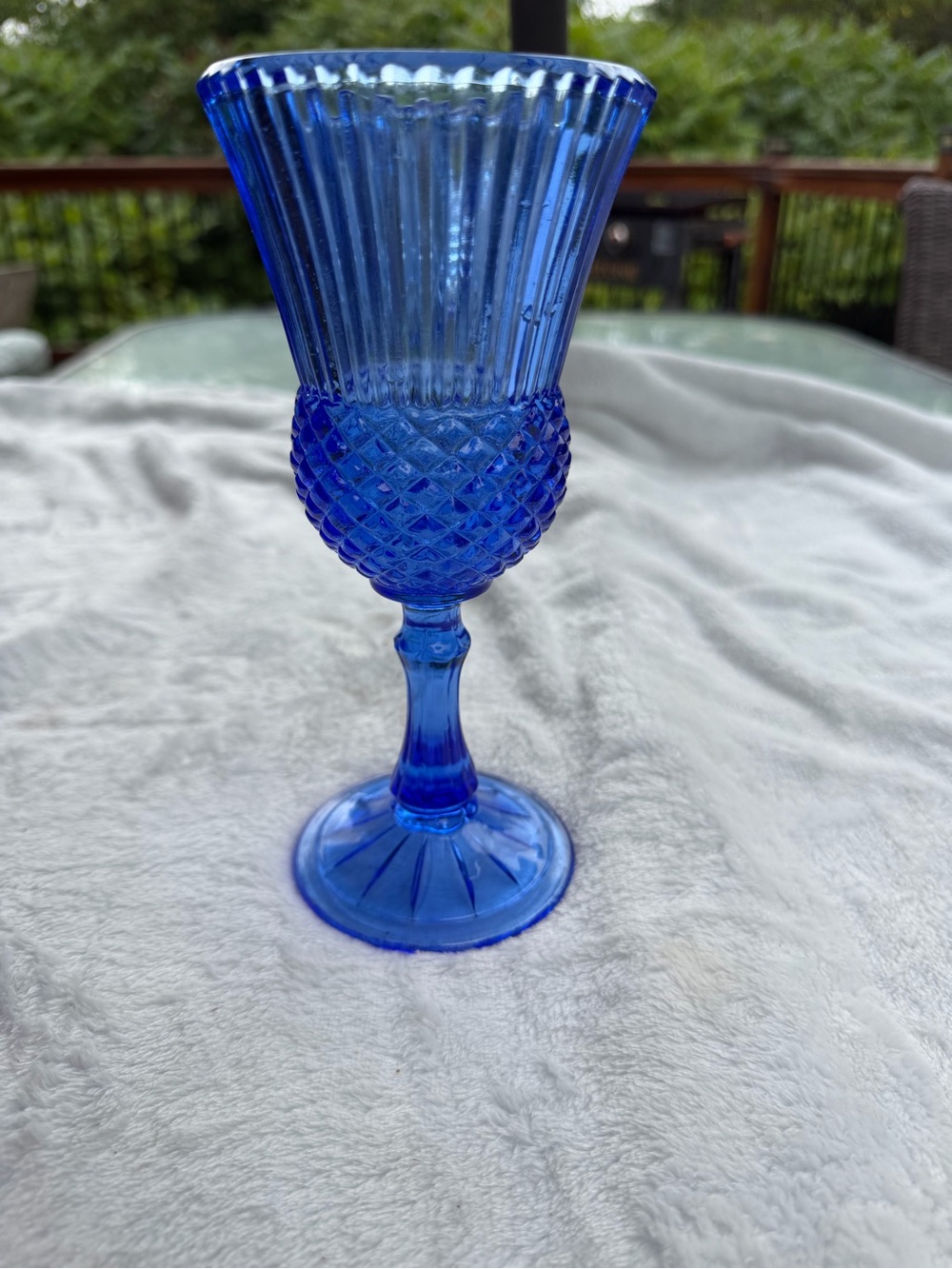 VTG Avon Fostoria Cobalt Blue George Washington Cameo Water Wine Goblet 1976 - Picture 2 of 6